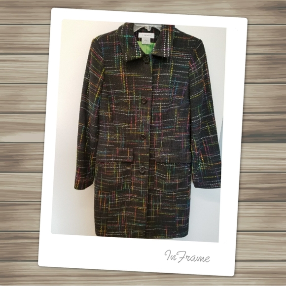 Nine West Black with Multi Color Winter Coat